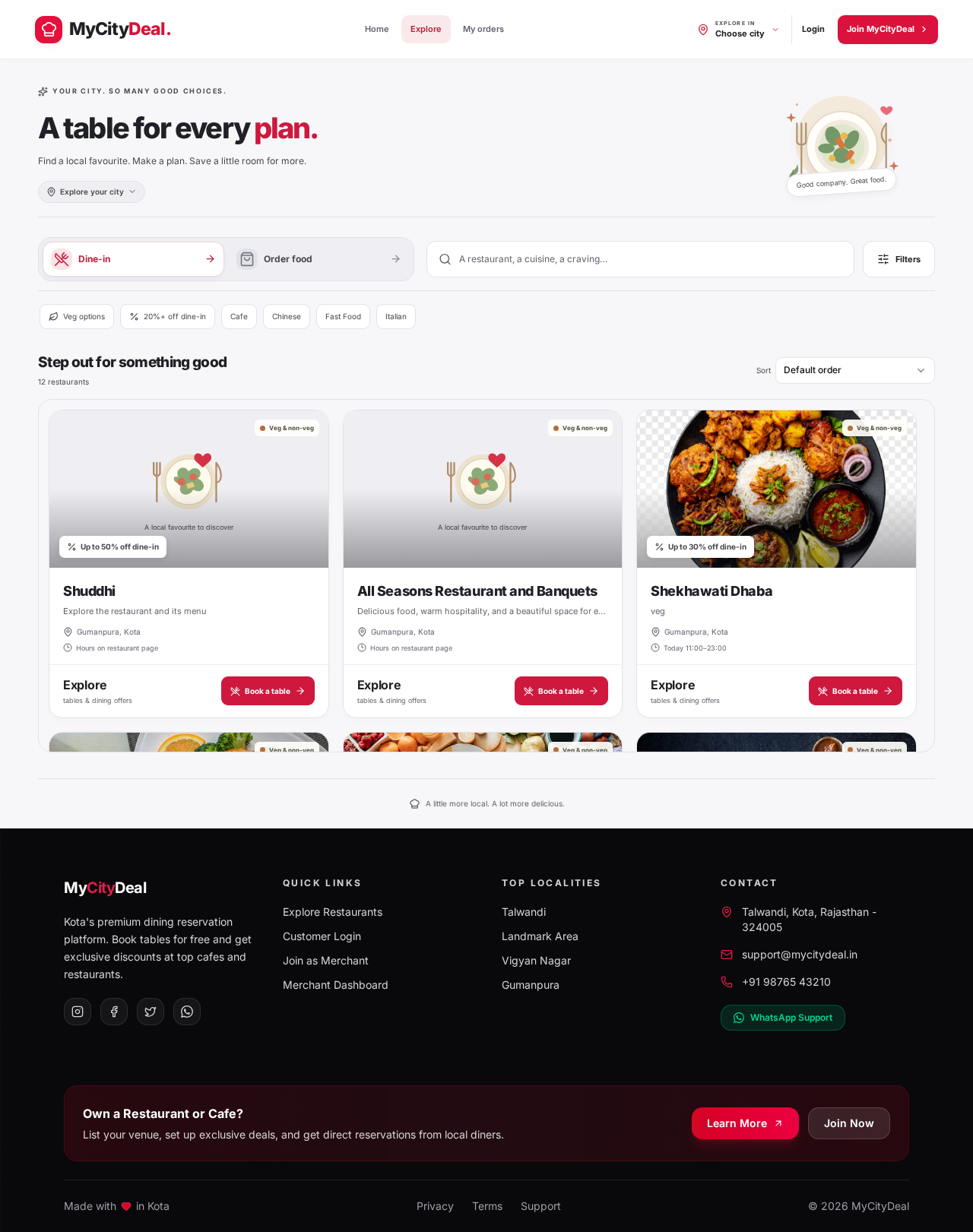 Restaurant listings