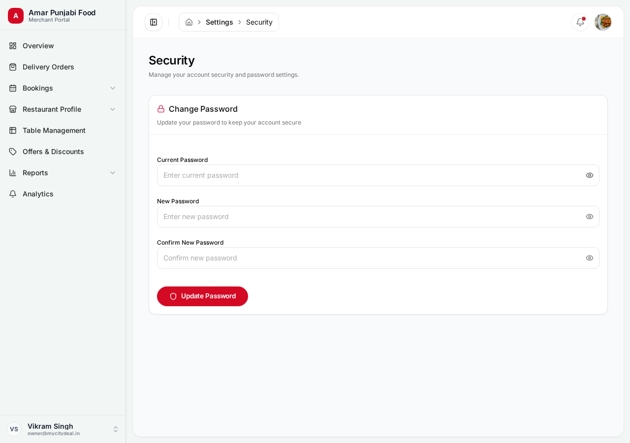 Security settings